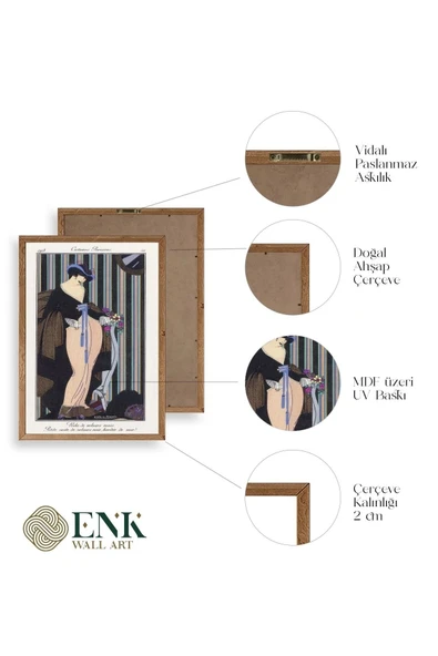 Costume Parisiens Ahşap Çerçeveli Tablo 50 x 70 - Resim 4