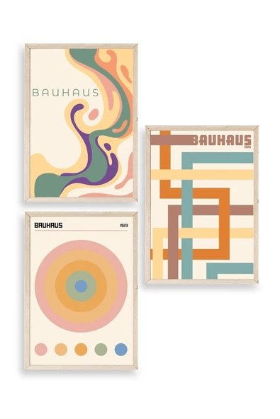 Bauhaus Üçlü Ahşap Çerçeveli Tablo 23 x 30 ürün görseli 1