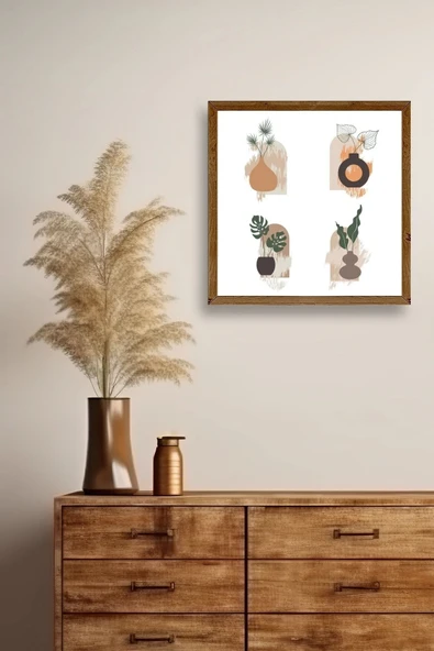 Çiçek Ahşap Çerçeveli Tablo 23 x 23 - Resim 2