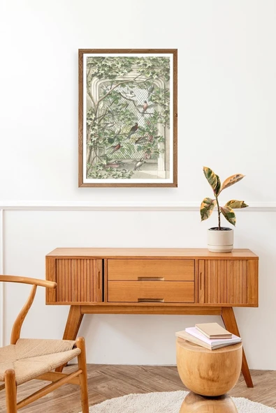Kuşlar Ahşap Çerçeveli Tablo 30 x 42 - Resim 3