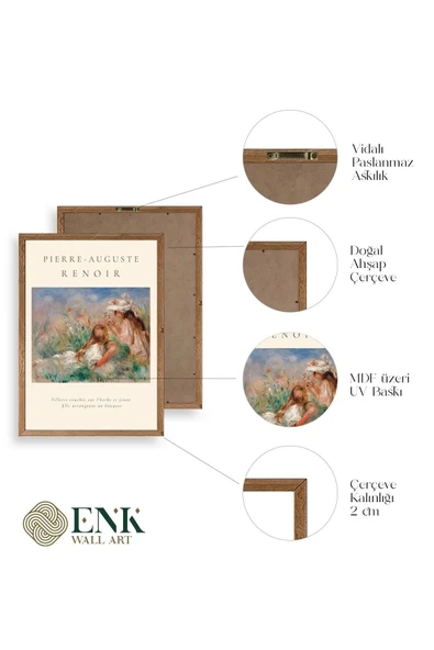 Pierre-Aguste Renoir Ahşap Çerçeveli Tablo 23 x 30 - Resim 4
