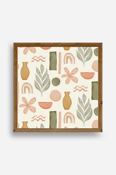 Yaprak Ahşap Çerçeveli Tablo 23 x 23 ürün görseli 1