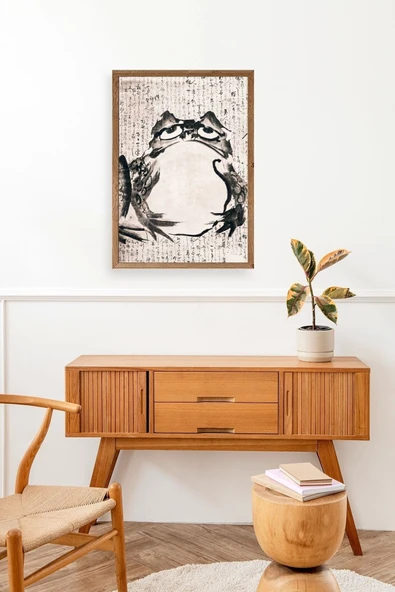 Kurbağa Ahşap Çerçeveli Tablo 30 x 42 - Resim 3