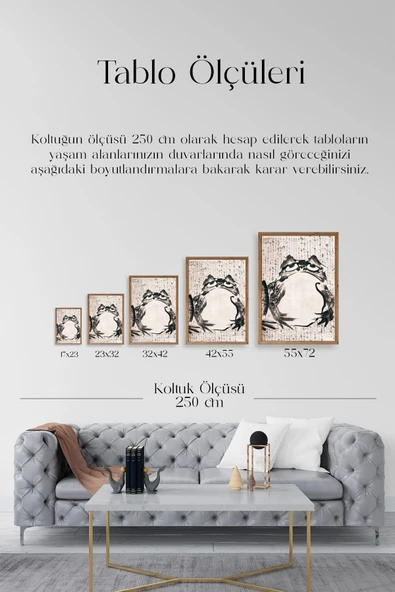 Kurbağa Ahşap Çerçeveli Tablo 30 x 42 - Resim 5