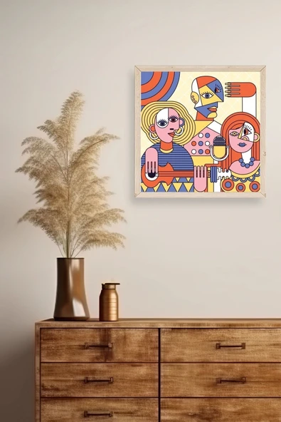 Modern Ahşap Çerçeveli Tablo 23 x 23 - Resim 2