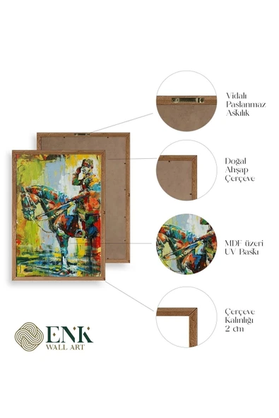 Atatürk Ahşap Çerçeveli Tablo 17 x 23 - Resim 4