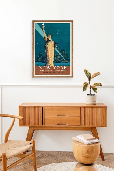 New York Ahşap Çerçeveli Tablo 30 x 42 - Resim 3