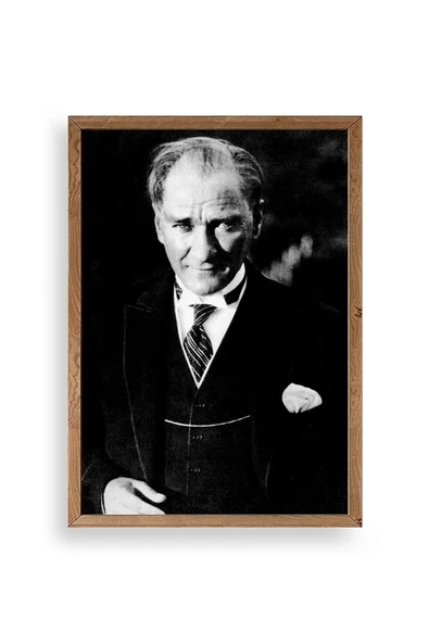 Atatürk Ahşap Çerçeveli Tablo 17 x 23 ürün görseli 1