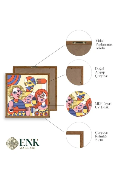 Modern Ahşap Çerçeveli Tablo 23 x 23 - Resim 4