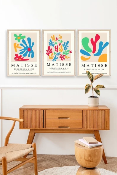 Matisse Üçlü Ahşap Çerçeveli Tablo 50 x 70 - Resim 3