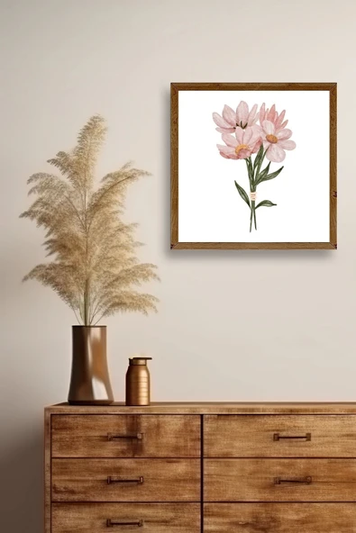 Çiçek Ahşap Çerçeveli Tablo 42 x 42 - Resim 2