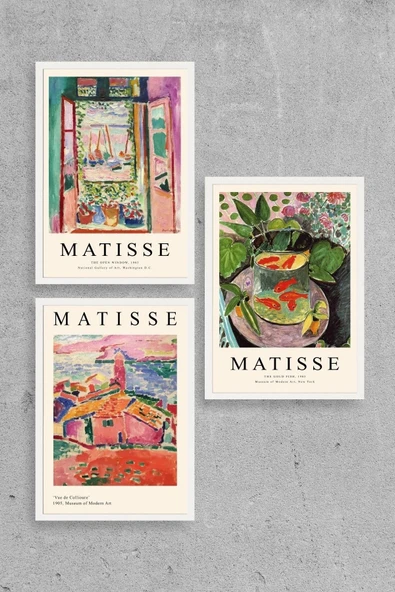 Matisse Üçlü Ahşap Çerçeveli Tablo 50 x 70 ürün görseli 1