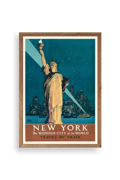 New York Ahşap Çerçeveli Tablo 30 x 42 ürün görseli 1