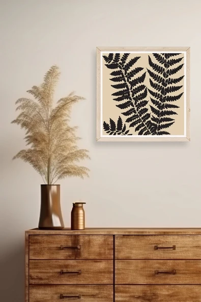 Yaprak Ahşap Çerçeveli Tablo 50 x 50 - Resim 2