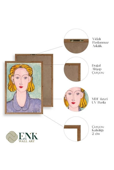 Henri Matisse Ahşap Çerçeveli Tablo 30 x 42 - Resim 4