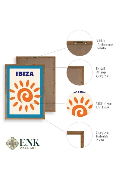 Ibiza Ahşap Çerçeveli Tablo 30 x 42 - Resim 4