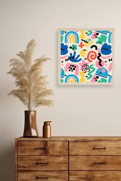 Soyut Ahşap Çerçeveli Tablo 50 x 50 - Resim 2