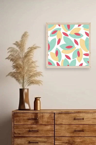 Yaprak Ahşap Çerçeveli Tablo 23 x 23 - Resim 2