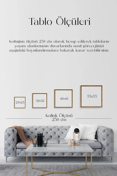 Modern Ahşap Çerçeveli Tablo 42 x 42 - Resim 5
