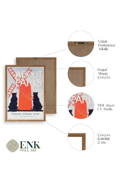 Richard Harding Davis Ahşap Çerçeveli Tablo 23 x 30 - Resim 4