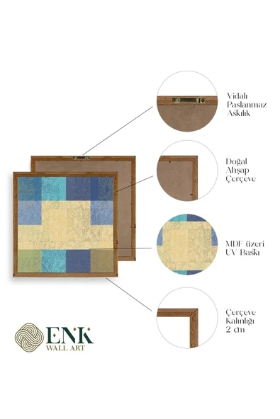 Kare Ahşap Çerçeveli Tablo 50 x 50 - Resim 4