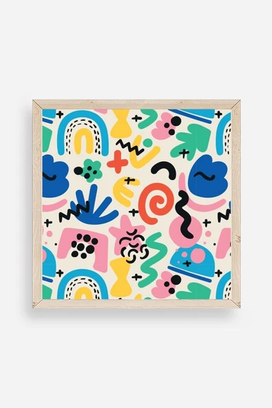 Soyut Ahşap Çerçeveli Tablo 50 x 50 ürün görseli 1