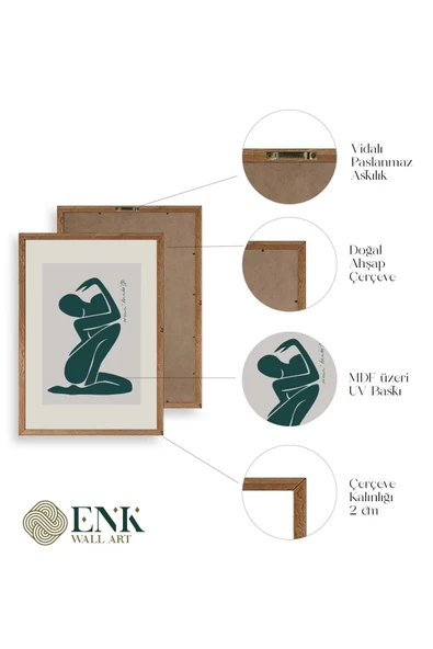 Modern Ahşap Çerçeveli Tablo 30 x 42 - Resim 4