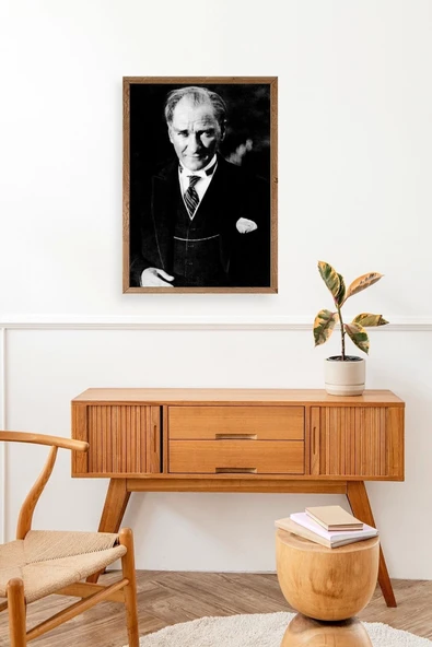 Atatürk Ahşap Çerçeveli Tablo 17 x 23 - Resim 2