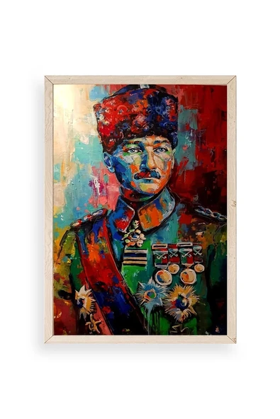 Atatürk Ahşap Çerçeveli Tablo 23 x 30 ürün görseli 1