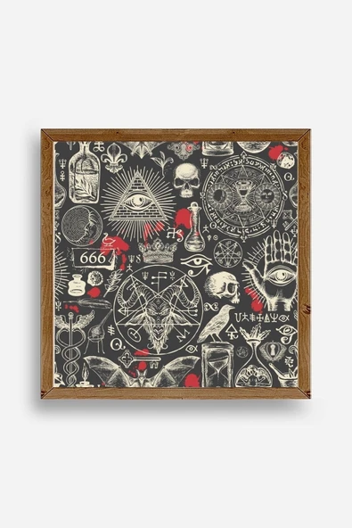 666 Ahşap Çerçeveli Tablo 42 x 42 ürün görseli 1