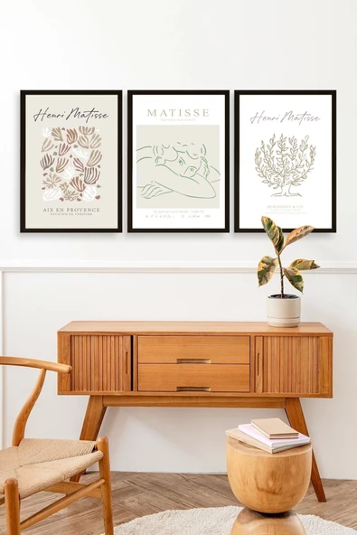 Matisse Üçlü Ahşap Çerçeveli Tablo 30 x 40 - Resim 3