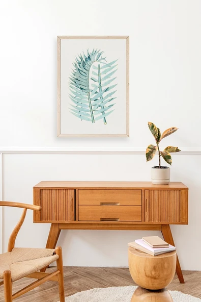 Yapraklar Ahşap Çerçeveli Tablo 17 x 23 - Resim 3