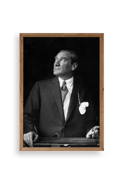 Atatürk Ahşap Çerçeveli Tablo 23 x 30 ürün görseli 1