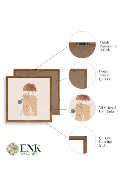 Modern Ahşap Çerçeveli Tablo 42 x 42 - Resim 4