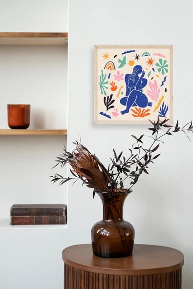 Kadın Ahşap Çerçeveli Tablo 23 x 23 - Resim 3