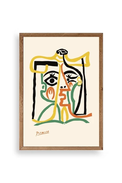 Tete de Femme Ahşap Çerçeveli Tablo 30 x 42 ürün görseli 1