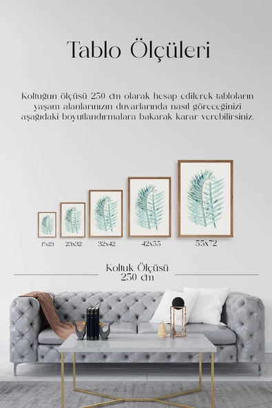 Yapraklar Ahşap Çerçeveli Tablo 17 x 23 - Resim 5