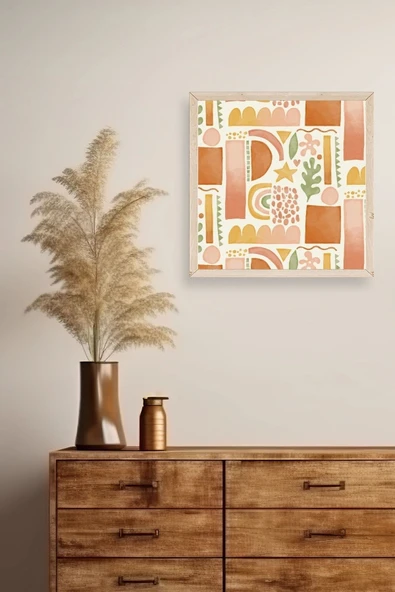 Soyut Ahşap Çerçeveli Tablo 42 x 42 - Resim 2