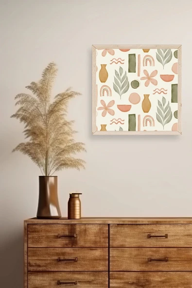 Yaprak Ahşap Çerçeveli Tablo 50 x 50 - Resim 2