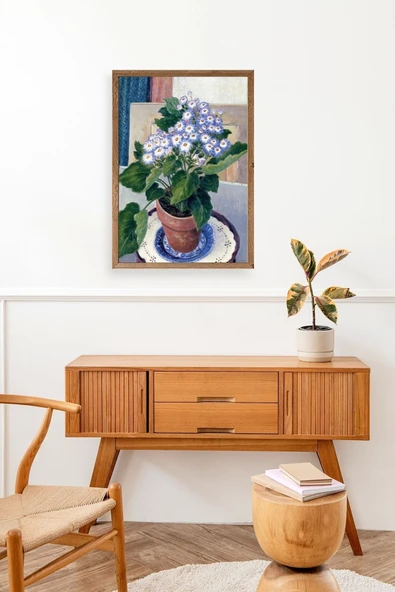 Saksıdaki Çiçek Ahşap Çerçeveli Tablo 17 x 23 - Resim 3