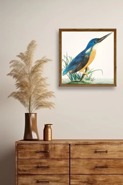 Kuş Ahşap Çerçeveli Tablo 50 x 50 - Resim 2