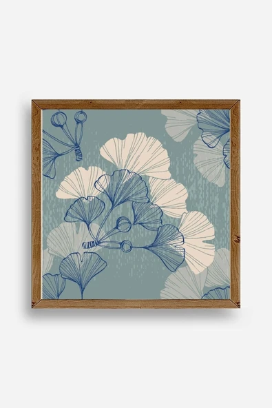 Çiçek Ahşap Çerçeveli Tablo 50 x 50 ürün görseli 1