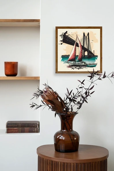 Köprü Ahşap Çerçeveli Tablo 42 x 42 - Resim 3