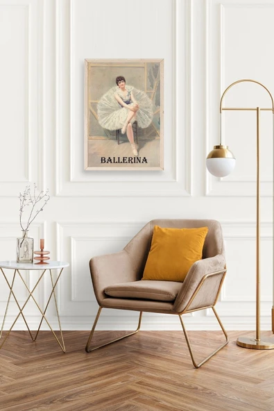 Ballerina Ahşap Çerçeveli Tablo 23 x 30 - Resim 2