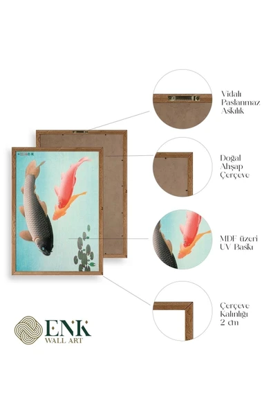 Ohara Koson Ahşap Çerçeveli Tablo 23 x 30 - Resim 4