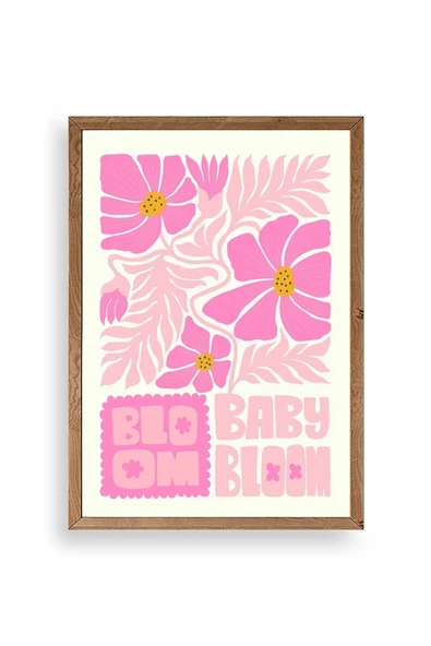 Çiçek Ahşap Çerçeveli Tablo 50 x 70 ürün görseli 1