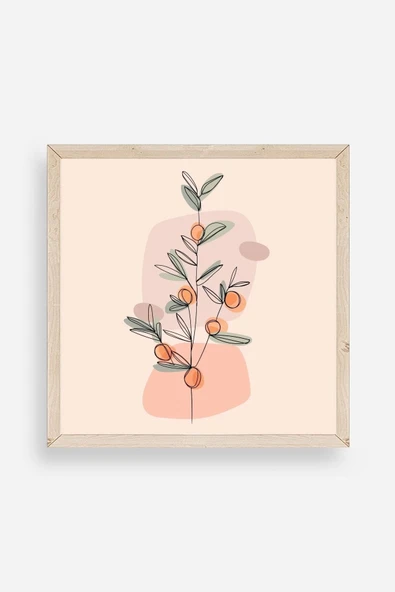 Çiçek Ahşap Çerçeveli Tablo 50 x 50 ürün görseli 1