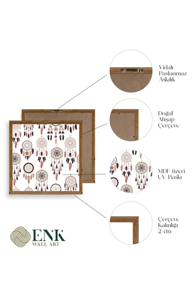 Rüya Kapanı Ahşap Çerçeveli Tablo 50 x 50 - Resim 4