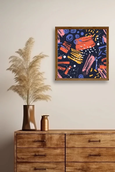 Modern Ahşap Çerçeveli Tablo 42 x 42 - Resim 2