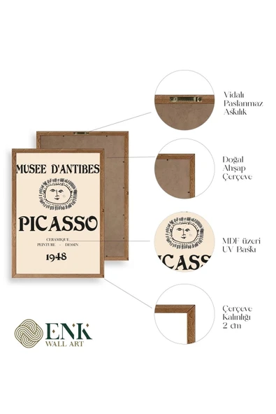 Picasso Ahşap Çerçeveli Tablo 50 x 70 - Resim 4